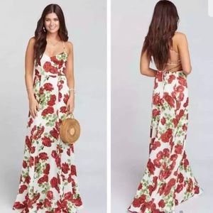 NWT Show Me Your Mumu Floral Roses Godshaw Goddess Gown, Small